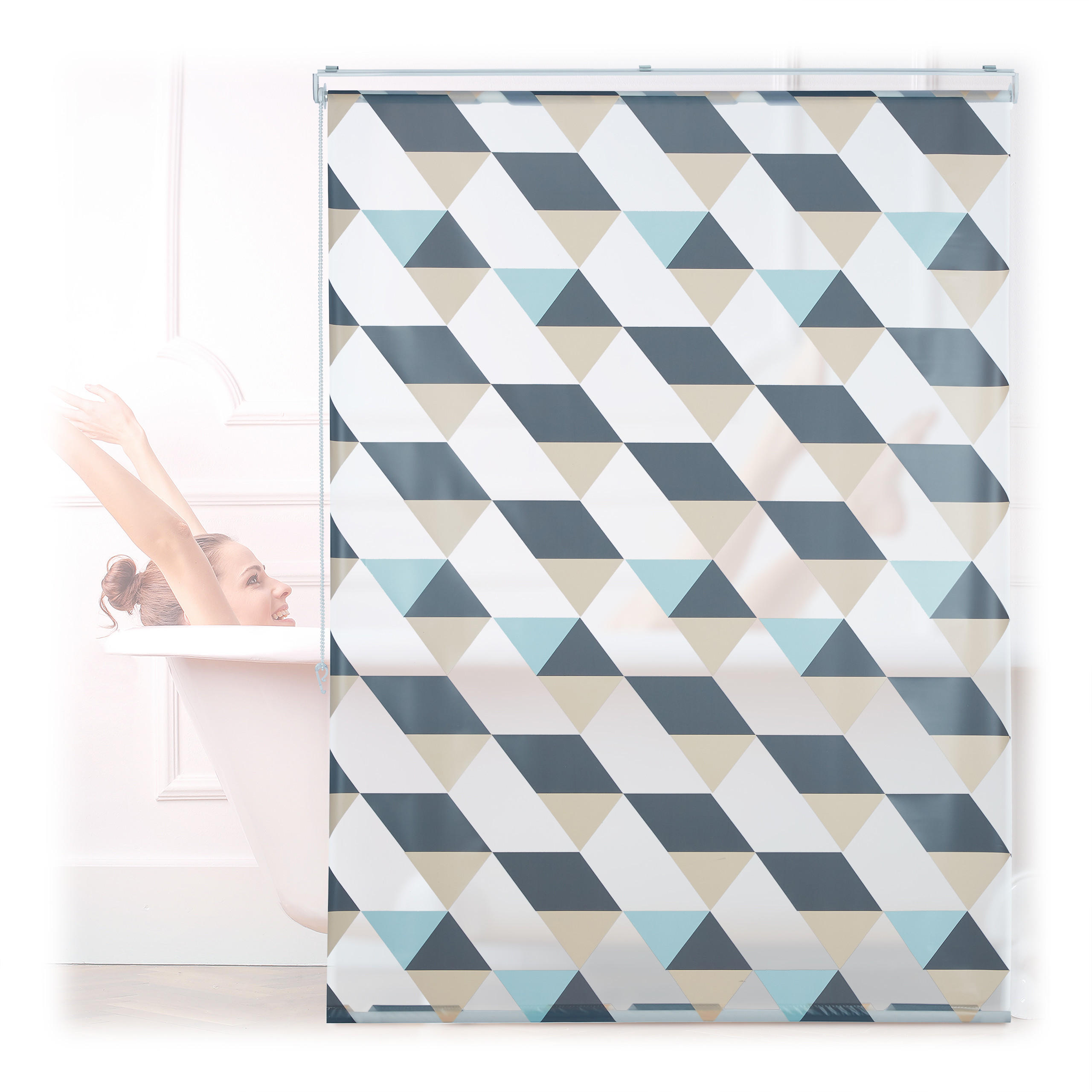 Relaxdays ROLETA Šedá geometrický vzor 120x240 cm