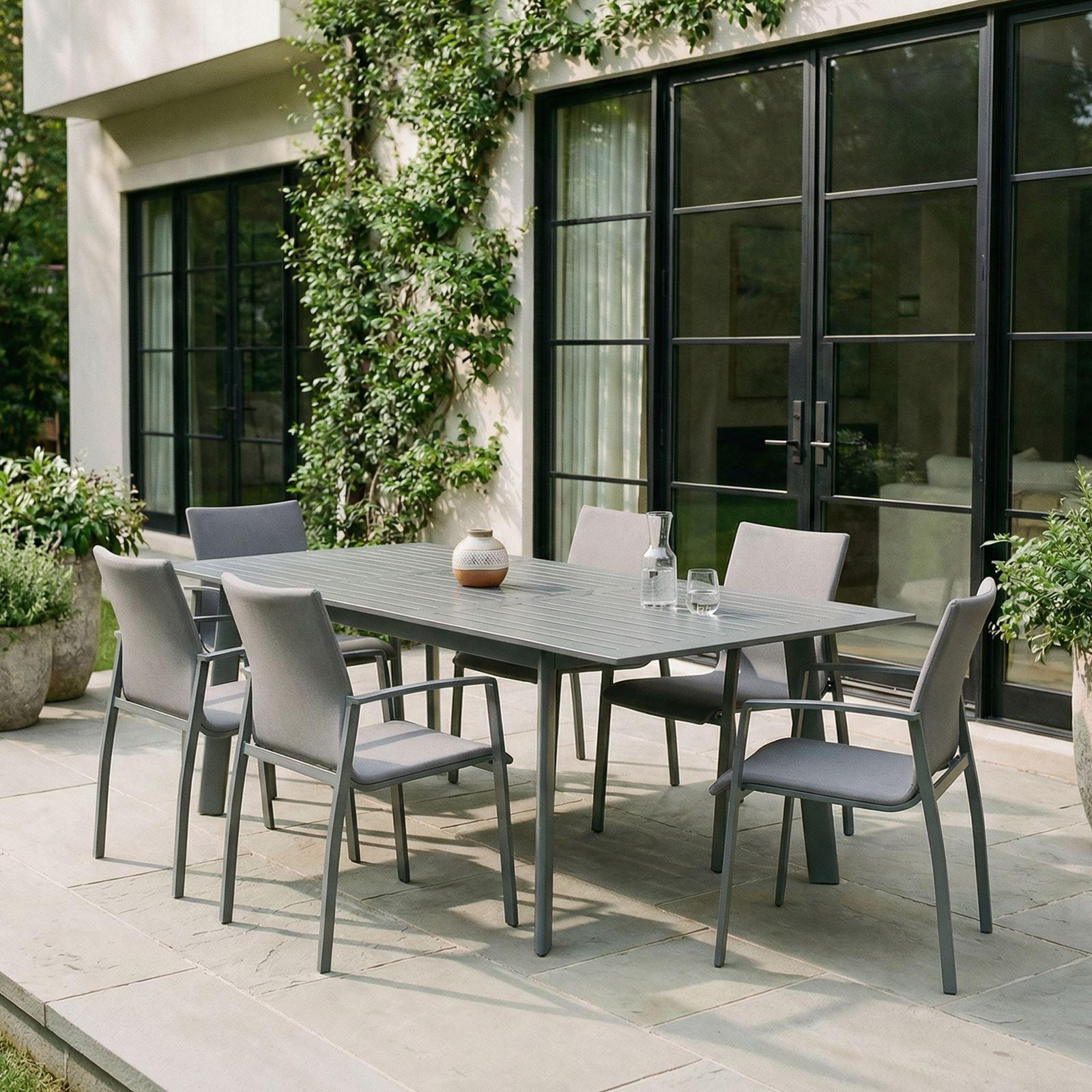 GARTENMÖBELSET VERANO - Grau, Textil - IDIMEX