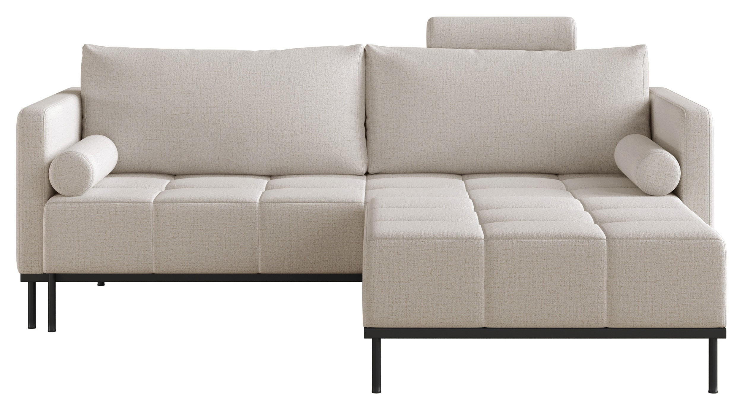 SCHLAFSOFA Skilia mit Schlaffunktion, 3-Sitzer 224 cm - Ecru/Schwarz, Holz/Metall (224/85/102cm) - Selsey