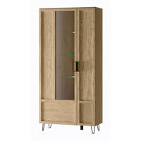 STANDVITRINE Limbo Eiche Artisan 95 / 42 / 200cm - Eiche Artisan/Braun, Holz/Metall (95/200/42cm) - Feldmann-Wohnen