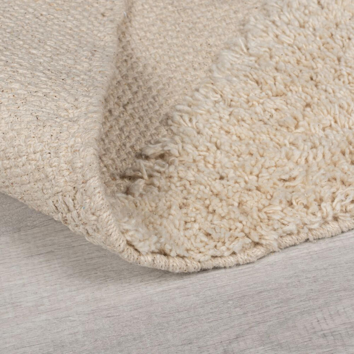 BAUMWOLLTEPPICH Diamant-Design, Naturfarben, handgewebt SILT, Naturfarben 120x170 cm - Naturfarben, Textil (120/170cm) - KADIMA DESIGN