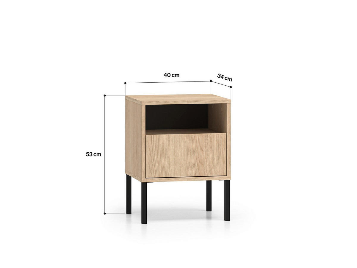 NACHTTISCH – 40 cm – Barnee – Sonoma Eiche - Sonoma Eiche, Holzwerkstoff (40/53/34cm) - hi-markt