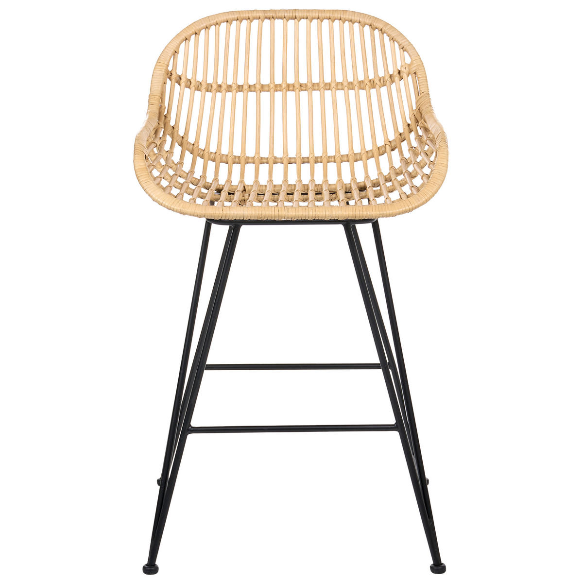 BARSTUHL 2er-Set Rattan Naturfarben Terrell - Naturfarben, Naturmaterialen (54/94/57cm) - Beliani