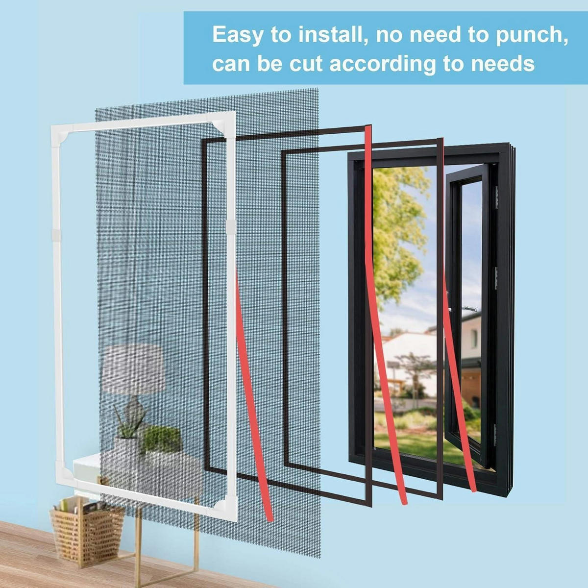 FLIEGENGITTER Fenster 150 x 130 cm Magnetisch - Weiß, Textil (130/3/150cm)