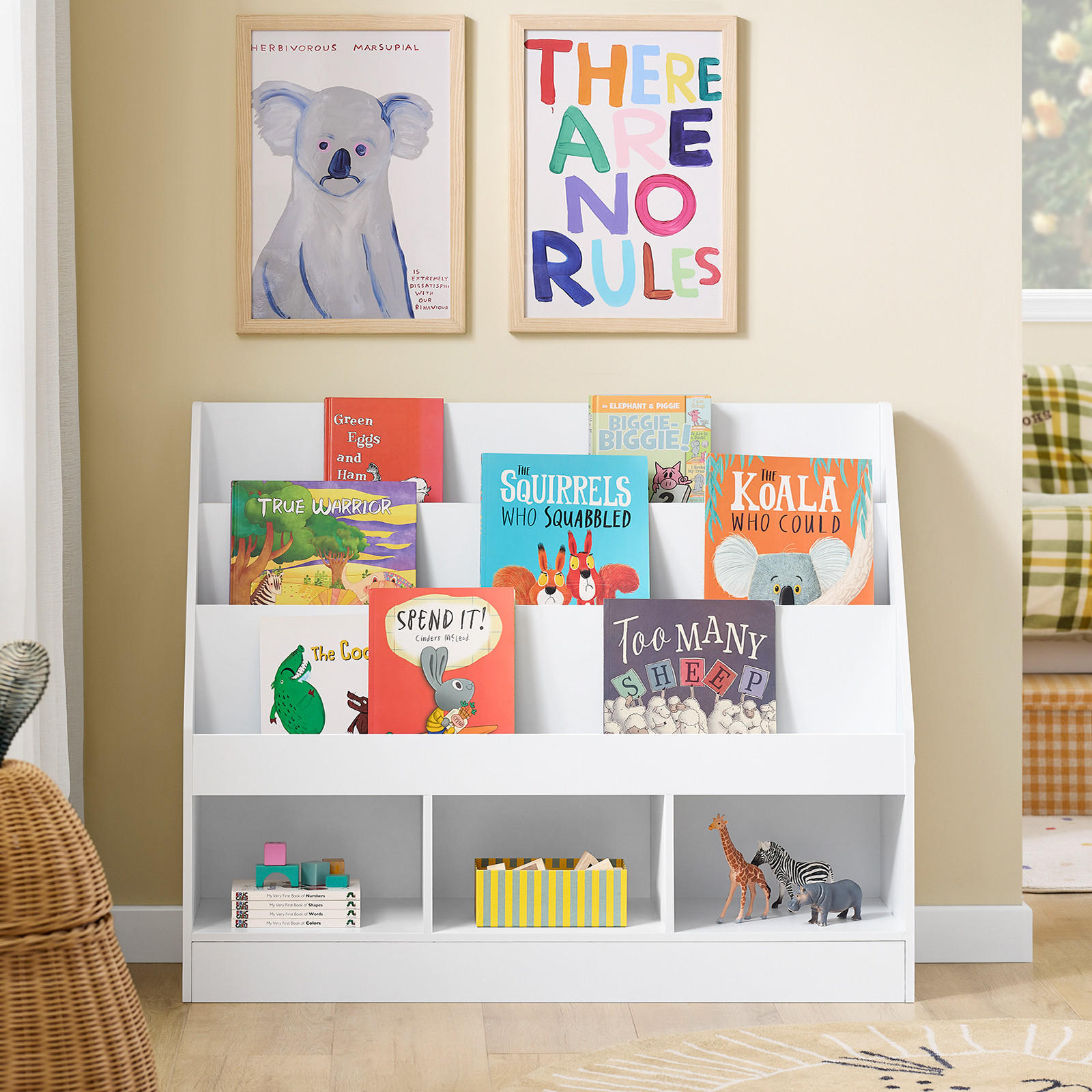 BÜCHERREGAL Kinder Weiß - Weiß, Holzwerkstoff (100/80/30cm) - SoBuy