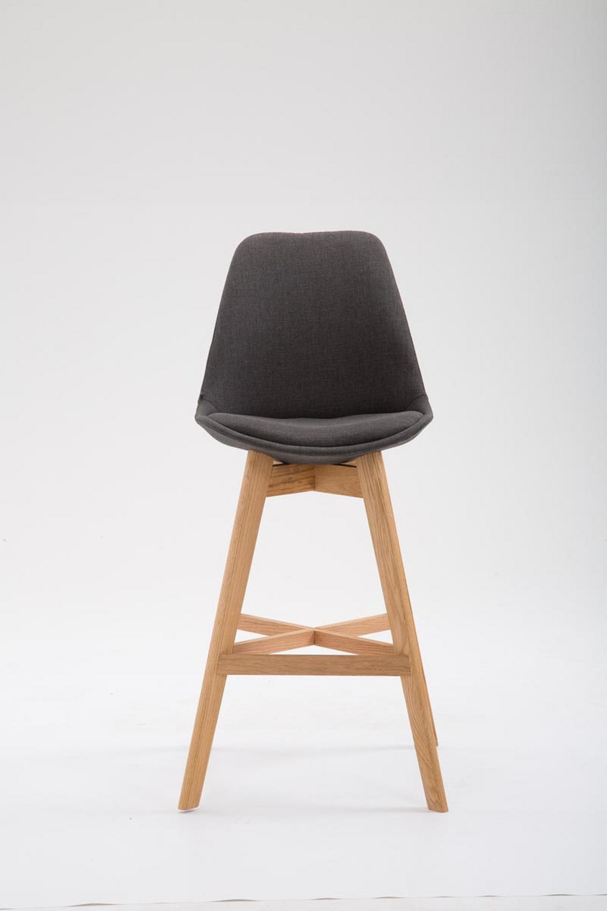 BARHOCKER Canada, 2er Set, Gestell natura, Stoff Dunkelgrau - Dunkelgrau/Naturfarben, Holz/Textil (48/100/56cm) - TPFLiving