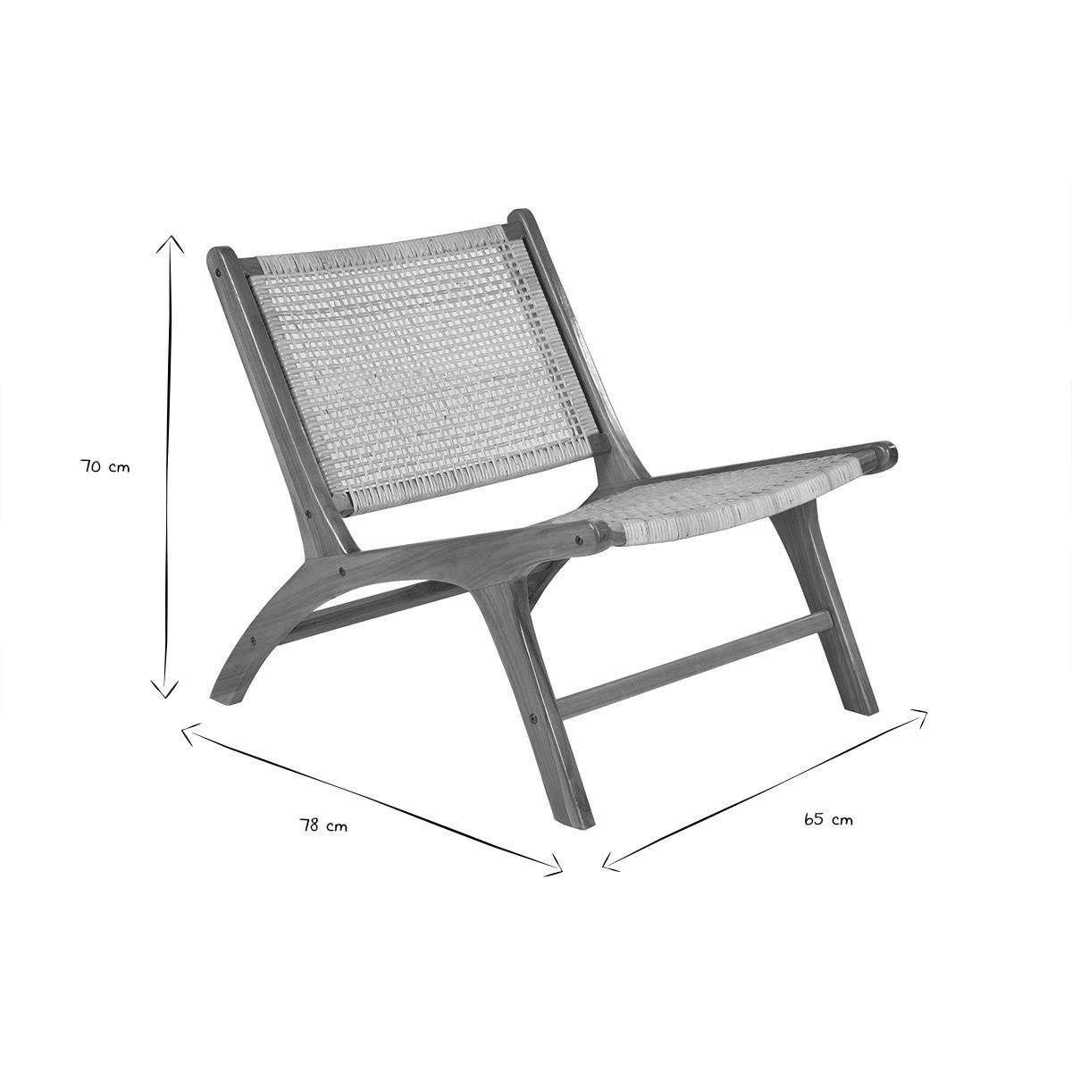 SESSEL Teakholz Naturfarben Rattan HAMMA - Braun, Holz (78/70/65cm) - Miliboo
