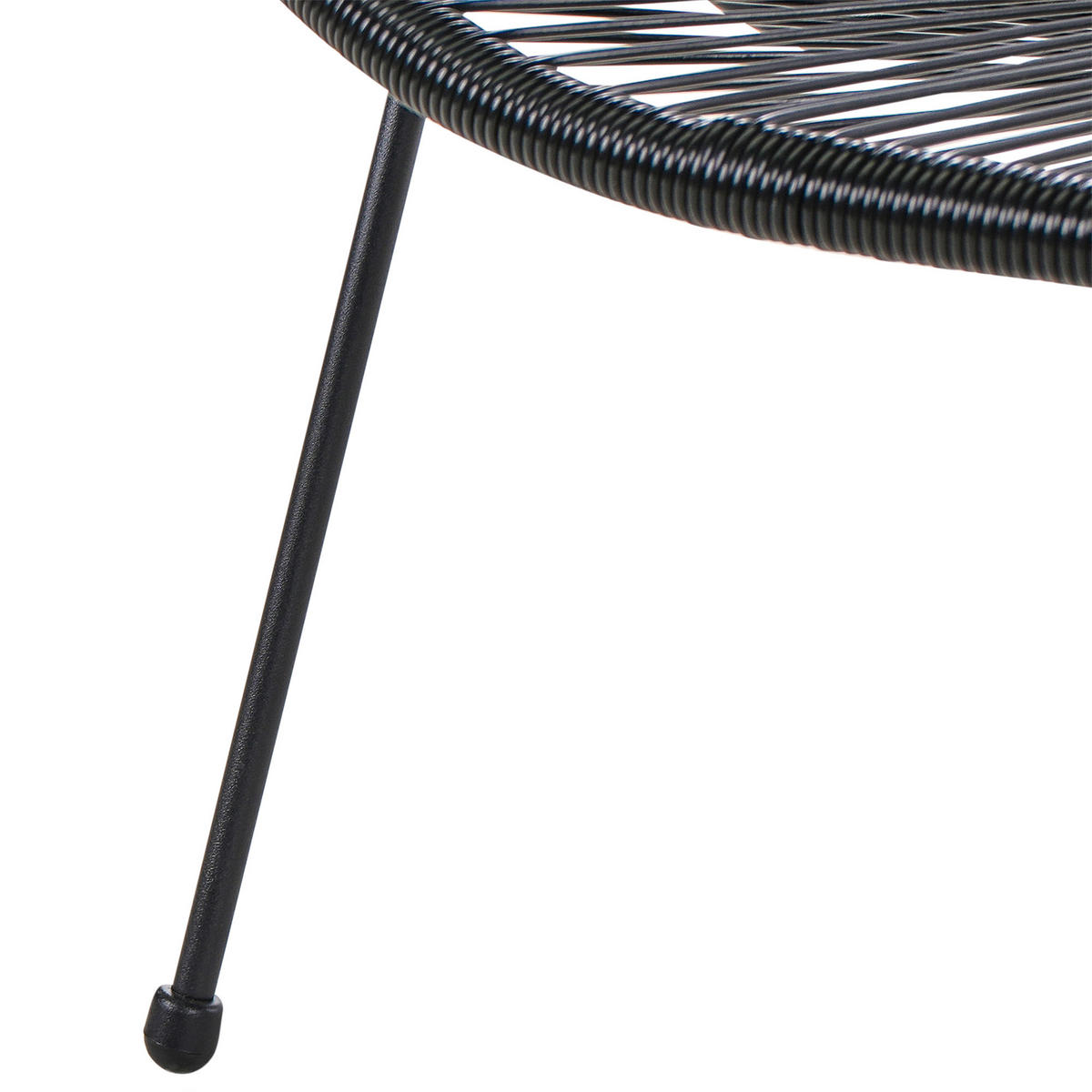 VRTNA KLUPA ratan crni 114 cm Acapulco - crna, plastika (113/88/78cm) - Beliani
