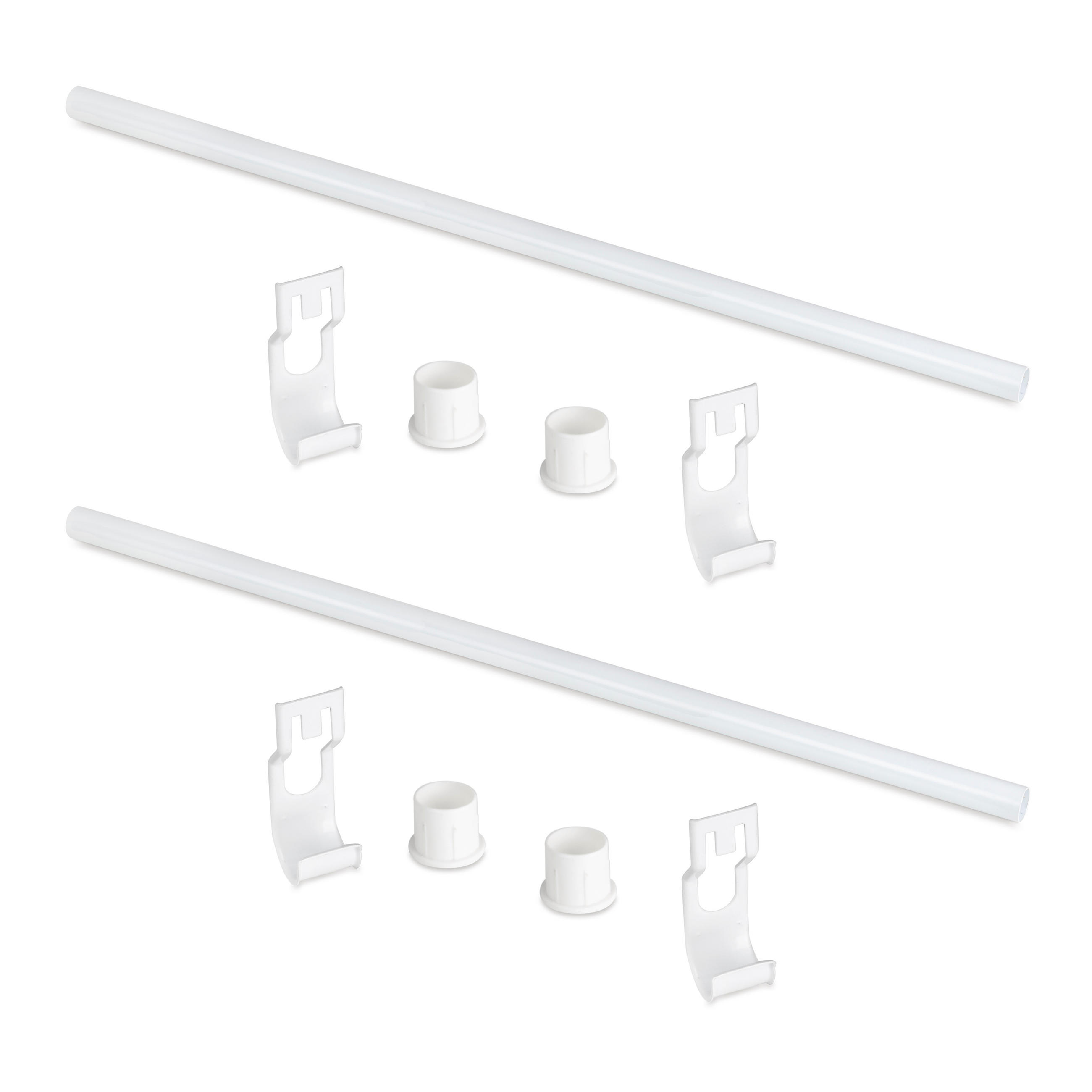 SCHRANKSCHIENEN Jagmet und Zubehör, Länge 815mm, Stahl, Weiß lackiert 2er-set - Weiß, Metall (95cm) - EMUCA