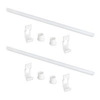 SCHRANKSCHIENEN Jagmet und Zubehör, Länge 815mm, Stahl, Weiß lackiert 2er-set - Weiß, Metall (95cm) - EMUCA