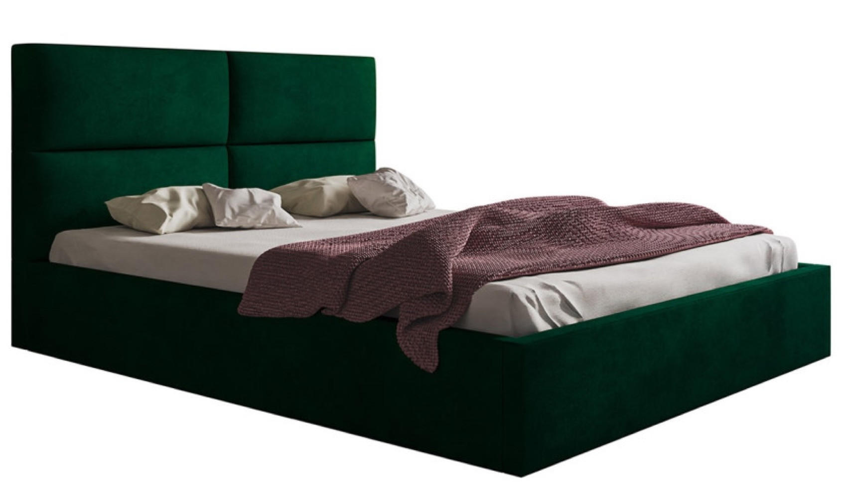 BETT Grün SIM 6 Gepolstert 140x200 cm - Schwarz/Grün, Kunststoff/Textil (140/200cm) - Sepro Meble