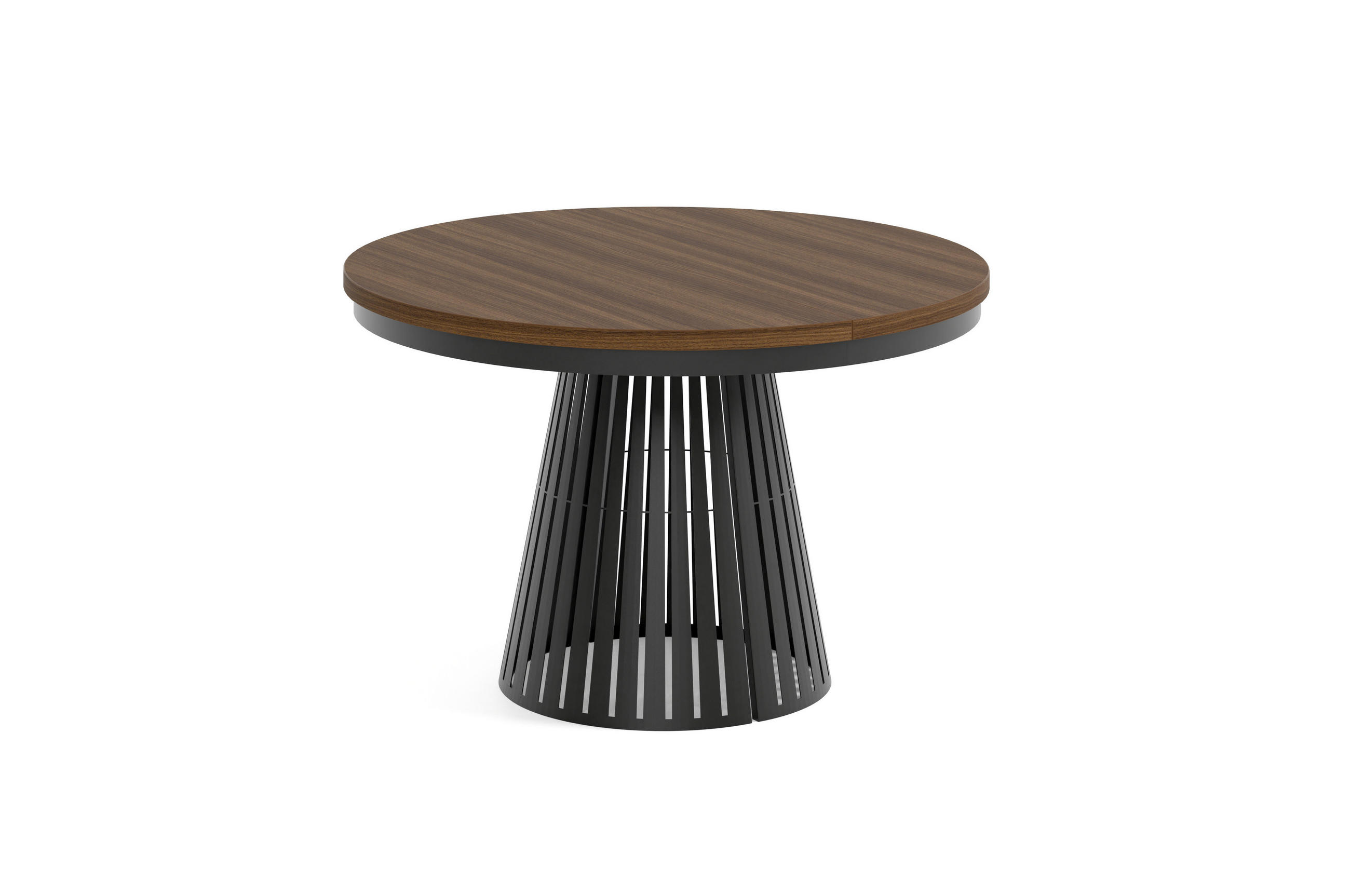 ESSTISCH Cone Bis - Schwarz/Haselnussfarben, Holzwerkstoff/Metall (120/120/76cm) - Meblini