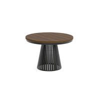 ESSTISCH Cone Bis - Schwarz/Haselnussfarben, Holzwerkstoff/Metall (120/120/76cm) - Meblini