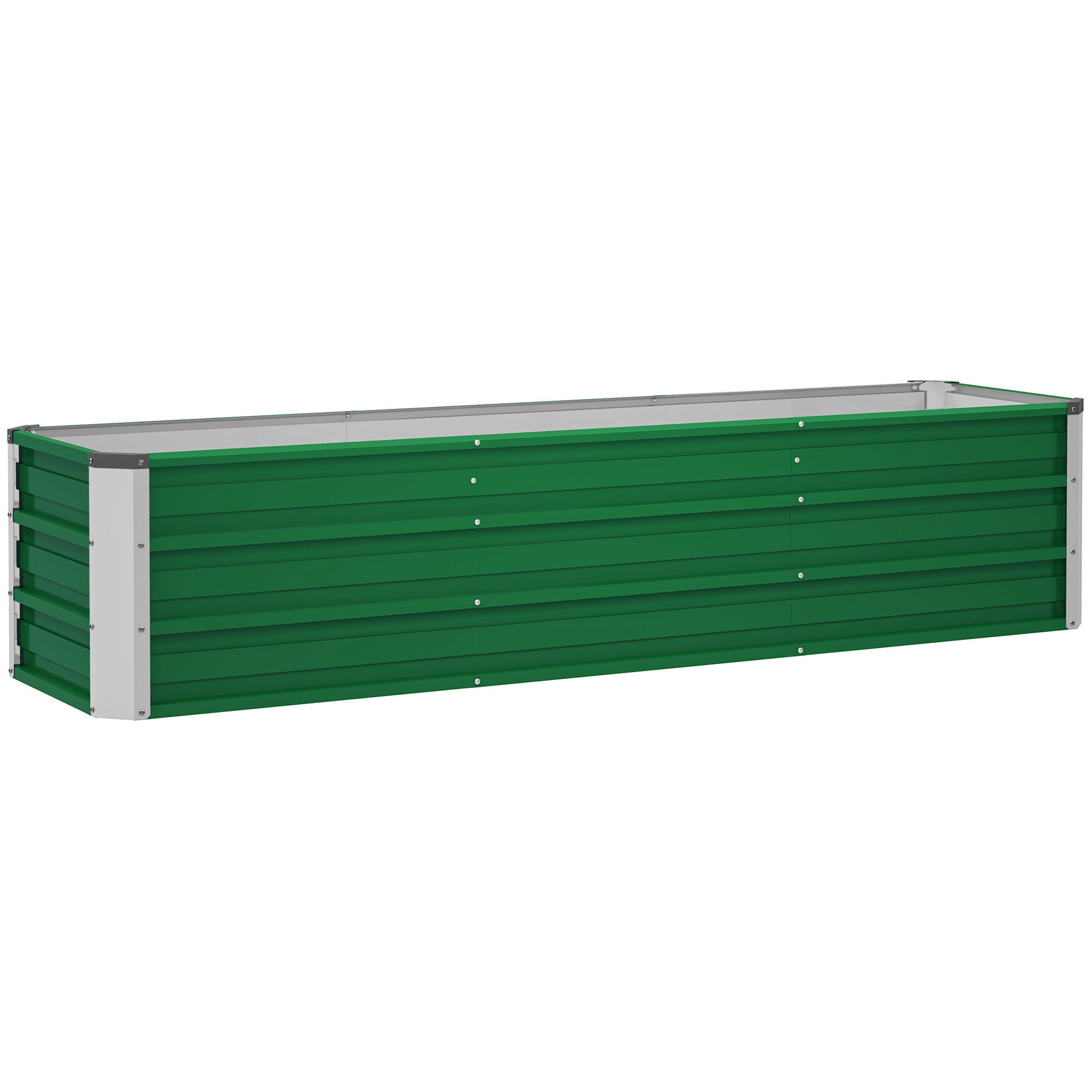 HOCHBEET 183x47x40 cm Stahl grün - Grün, Metall (183/40/47cm) - LEBENLANG
