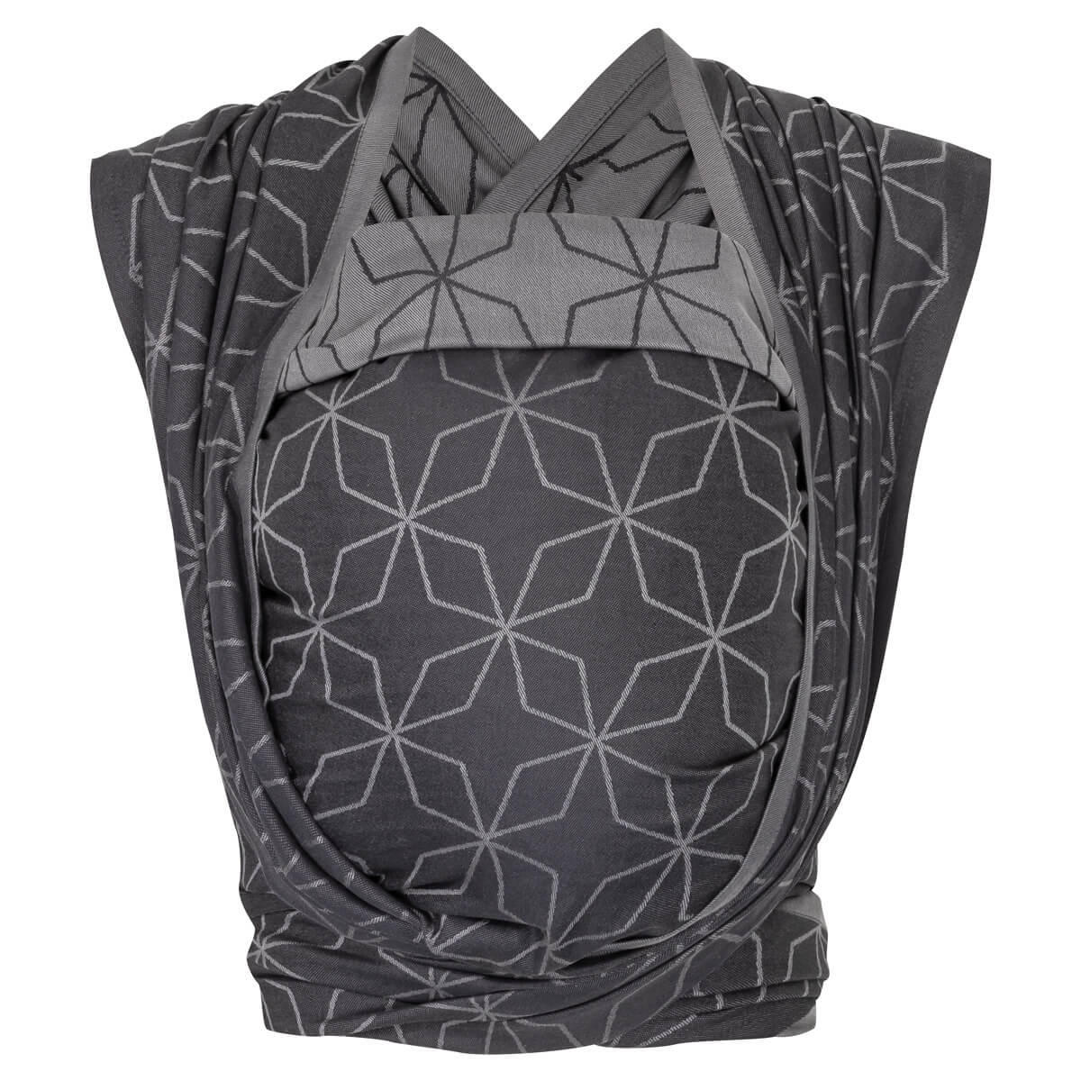 BABYTRAGETUCH Gewebtes Tragetuch kbA - Anthrazit/Hellgrau, Textil (70/0.1/540cm) - Hoppediz