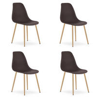 ESSZIMMERSTUHL 4-er Set KALEO Kaffeesitz, natürliche Beine - Naturfarben/Braun, Kunststoff (46/84/51cm) - Valora