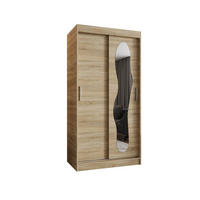 SCHWEBETÜRENSCHRANK 200/100/62 2-türig - Silberfarben/Sonoma Eiche, Holz (100/200/62cm) - MÖBEL KRYSPOL