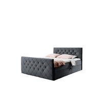 BOXBETT Eivor In überlänge - Anthrazit, Holzwerkstoff/Textil (140/220cm) - Fun Möbel