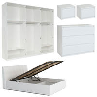 SCHLAFZIMMER-SET Italia Weiß matt / weiß hochglanz 6-teilig - Weiß Hochglanz/Weiß, Holz/Holzwerkstoff (180/200cm) - Feldmann-Wohnen