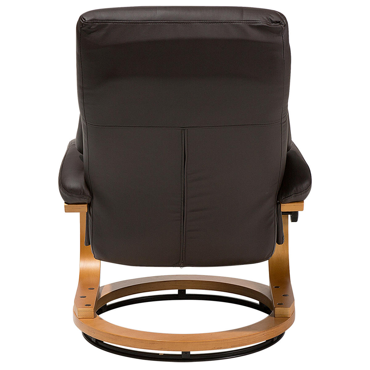 MASSAGESESSEL mit Fußhocker Kunstleder Braun Force - Braun, Holz/Textil (55/100/80cm) - Beliani