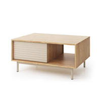 COUCHTISCH Terra mit 2 Türen, Kaschmir/geölte Eiche - Kaschmir, Holzwerkstoff/Metall (60/100/47cm) - Beautysofa