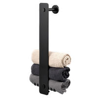 GLASHANDTUCHHALTER PIAZZA BLACK 2in1, aus schwarzem Glas und Edelstahl - Schwarz, Metall (18/60/10cm) - bremermann