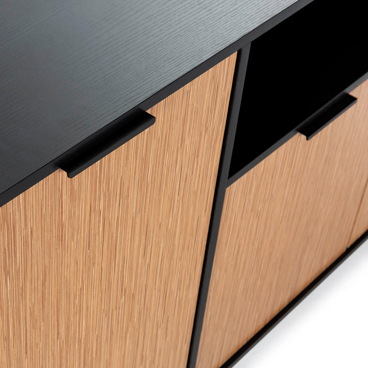 SIDEBOARD Denis, Schwarz/Holzfarbe - Schwarz, Holzwerkstoff (136/80/40cm) - VS Venta-stock