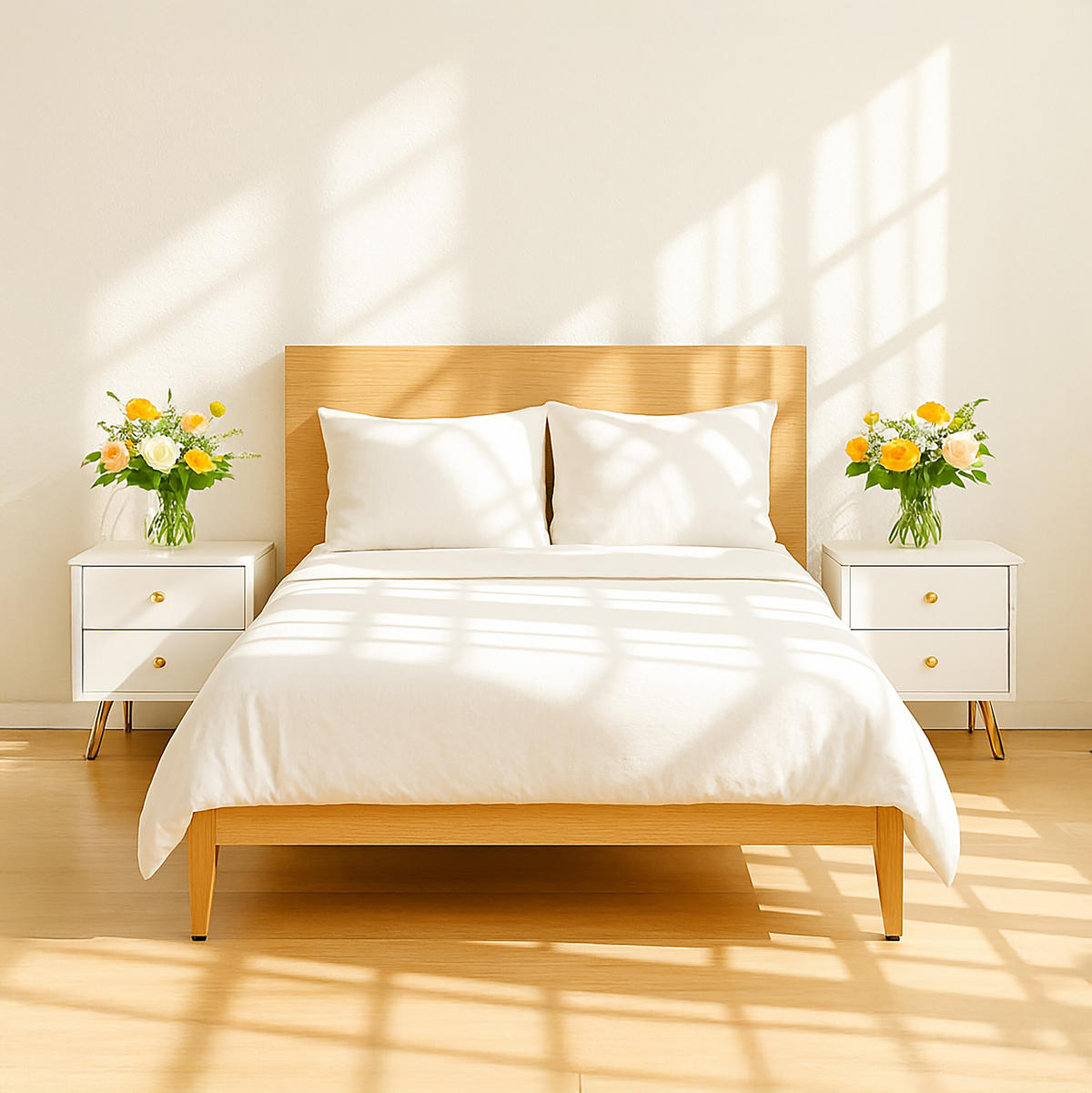 NOČNÍ stolek - bílá, kov/kompozitní dřevo (40/41.5/32.5cm) - Relaxdays