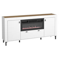 SIDEBOARD Mossa 2D1S MO07 mit Kamin - Schwarz/Weiß, Holzwerkstoff/Kunststoff (177/84/40cm) - MIRJAN24