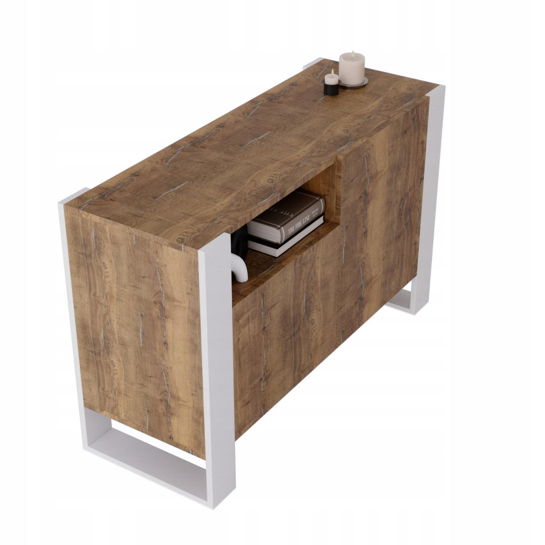 KOMMODE Karo 120/75/43.6 - Nussbaumfarben/Weiß, Holzwerkstoff (120/75/43.6cm) - RAUMHIRSCH FURNITURE