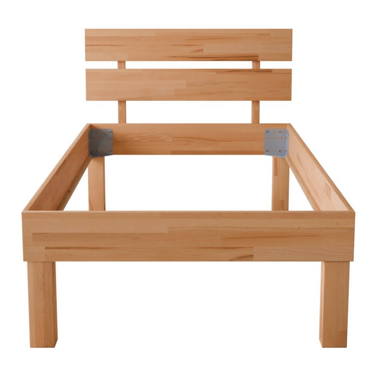 KOMFORTBETT 140/200 cm aus Kernbuche - Braun, Holz (140/200cm) - MeinMassivholz