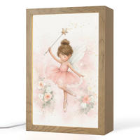 NACHTTISCHLAMPE Ballerina - Fee - Blumen - Rosa 20x30 cm - Rosa, Holzwerkstoff (8/20/30cm)