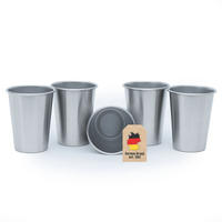 CAMPING BECHER SET Edelstahl - Silberfarben, Metall (0.35L) - Intirilife