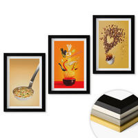 WANDBILDER 3er-Set - 20x30 cm Schwarzer Rahmen - Küchenthemen - Schwarz, Kunststoff (20/30cm) - ArtPrintCave