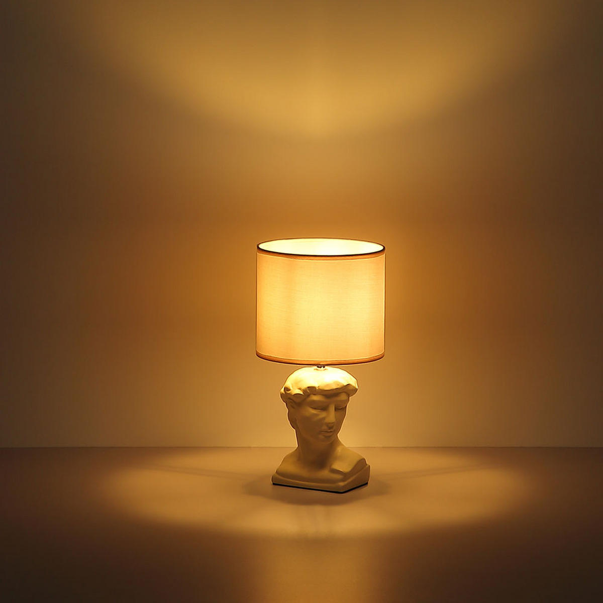 TISCHLEUCHTE Hermes Creme Textil - Beige, Textil (17.5/17.5/33cm) - Globo Lighting