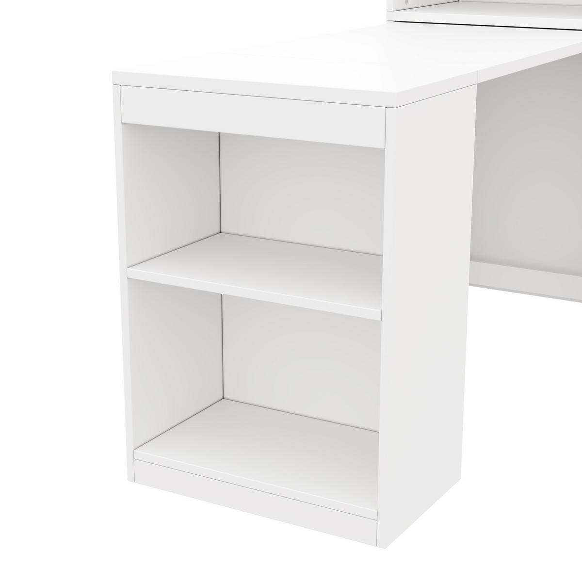 KLAPPTISCH 2-in-1 130 x 51 x 137 cm Weiß mit 4 offenen Fächern - Weiß, Holz (130/51/137cm) - Meubliv
