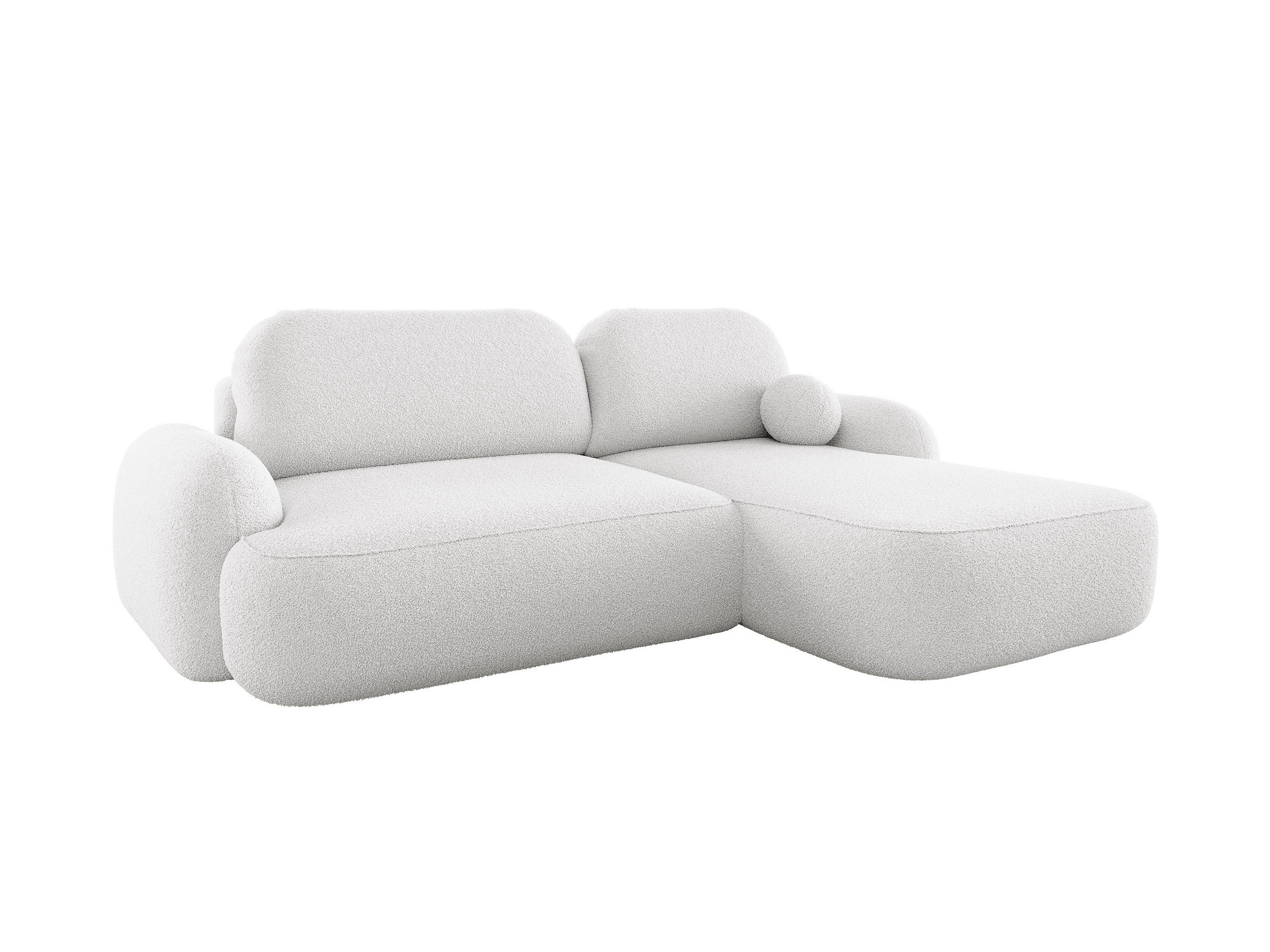 ECKSOFA MIVARO Schlaffsofa Boucle Weiß (RECHTS) - Weiß, Textil (276/176cm) - Luxkor24