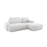 ECKSOFA MIVARO Schlaffsofa Boucle Weiß (RECHTS) - Weiß, Textil (276/176cm) - Luxkor24