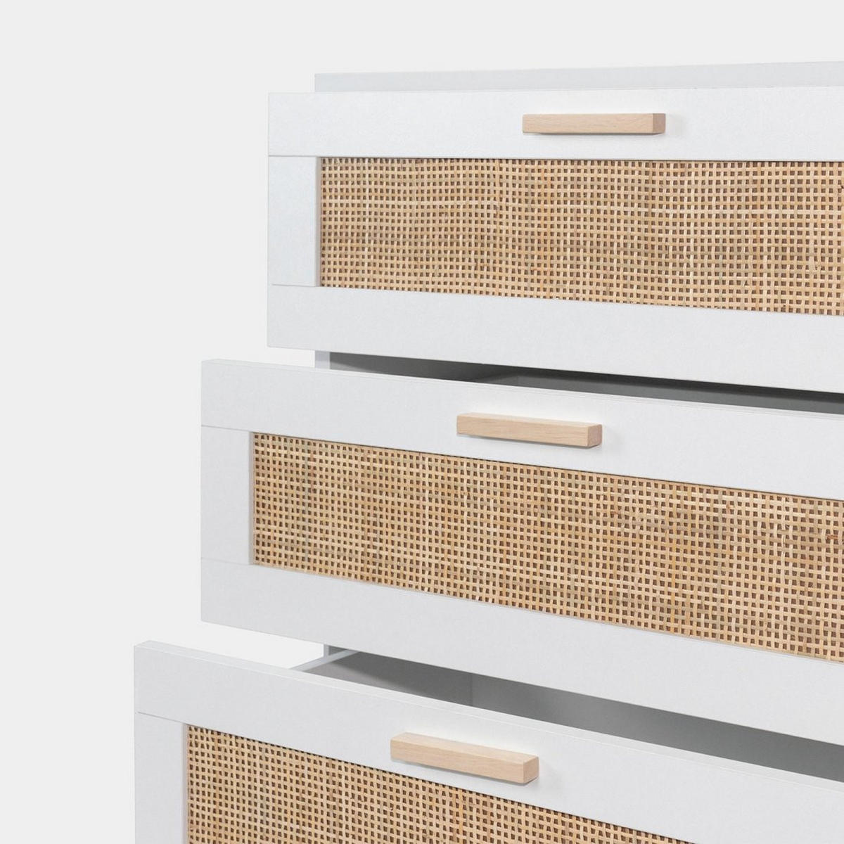 SCHUBLADENKOMMODE DOPPELTE Tahiti Weiß 120 cm x 77 cm - Weiß, Holzwerkstoff (120/77/40cm) - Klast Home