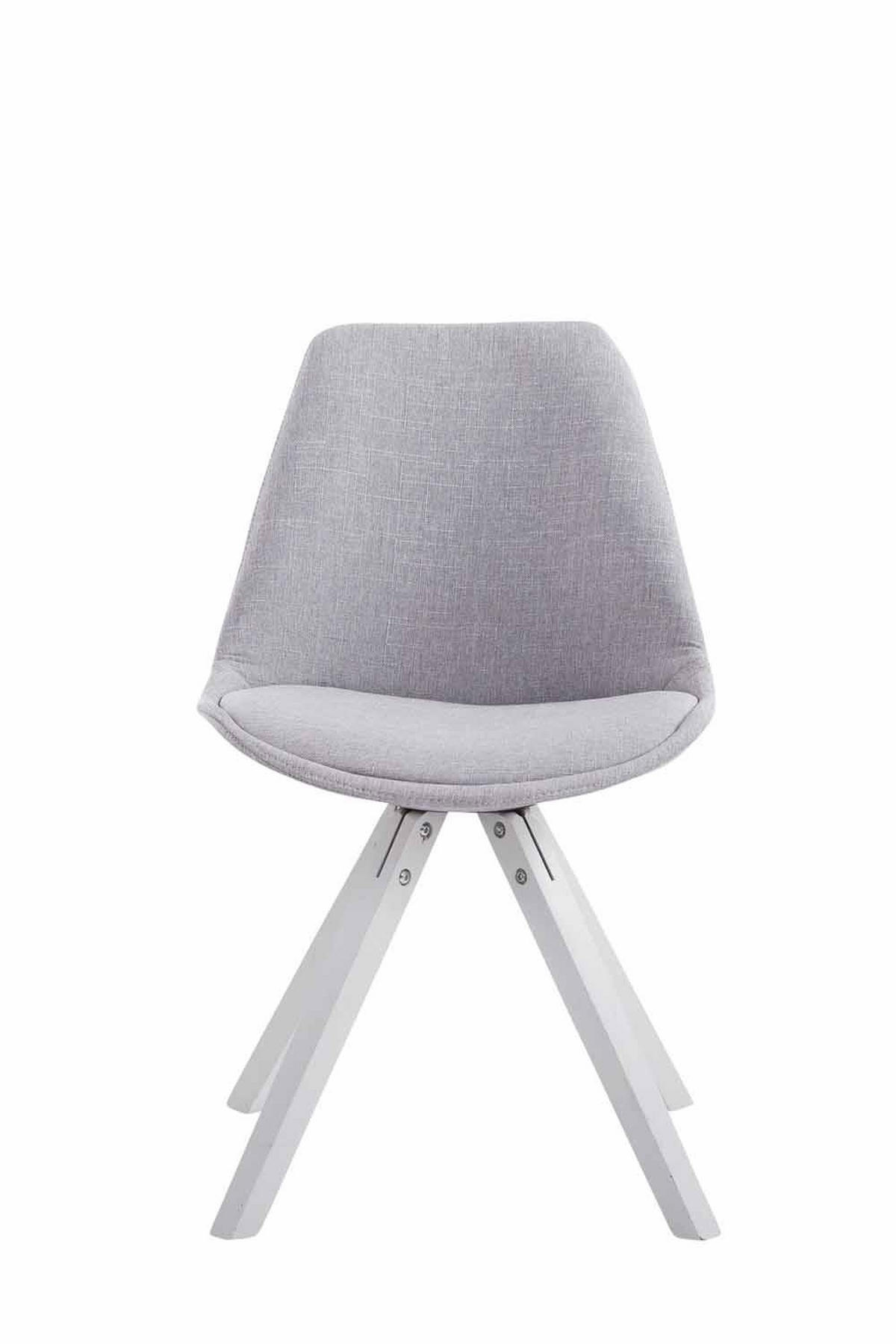 STUHL Stoff grau - Weiß/Grau, Holz/Textil (48/84/56cm) - CLP