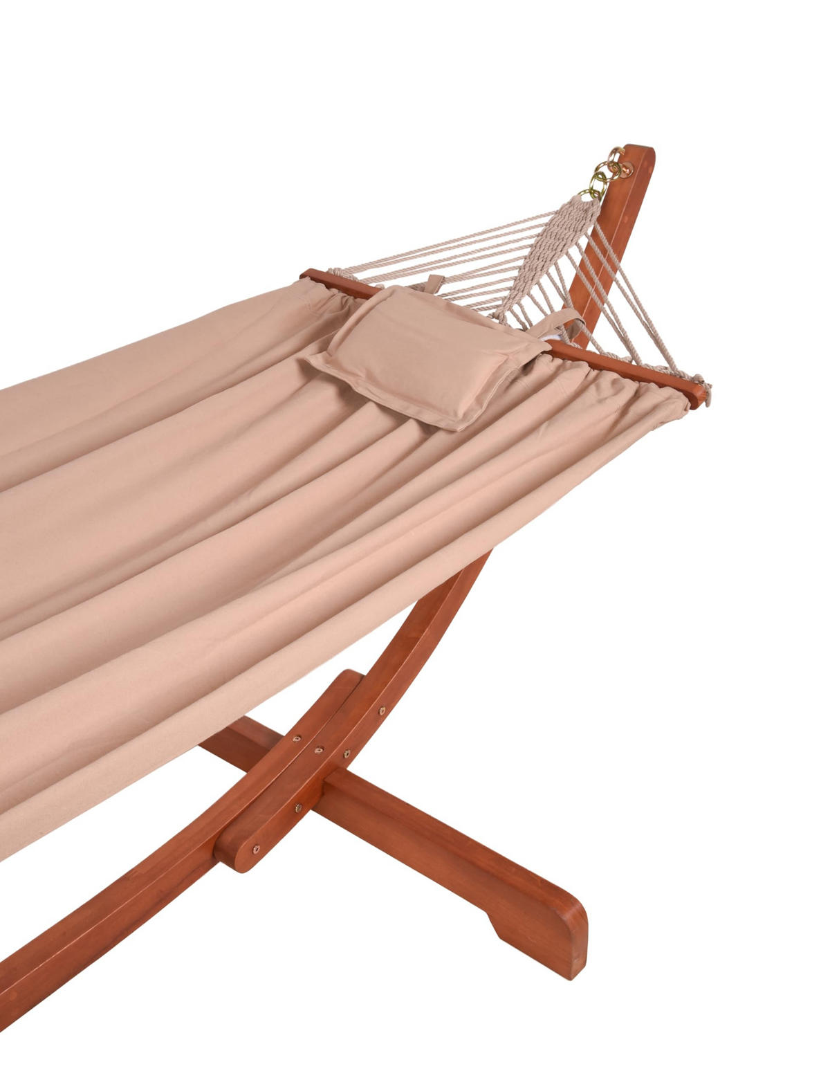 HÄNGEMATTE Miami mit Gestell Braun Eukalyptus Relaxmatte - Braun, Holz (100/98/300cm) - DELUKE