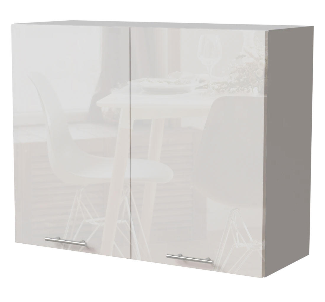Feldmann-Wohnen Küchenhängeschrank Weiß Hochglanz, Weiß 90x72x32.5 cm