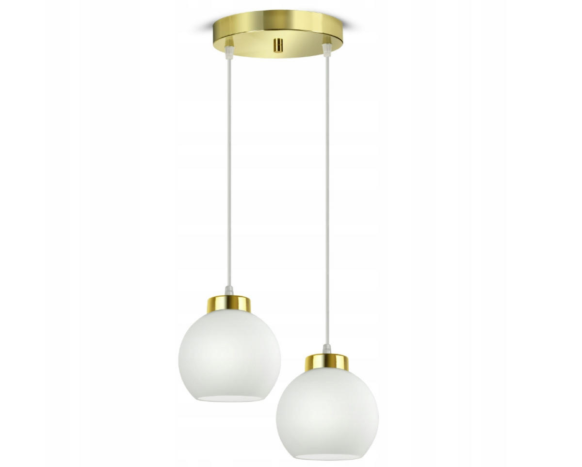 PENDELLEUCHTE GOLDGLAS - Goldfarben/Weiß, Glas/Metall (30/30/80cm) - kiki design