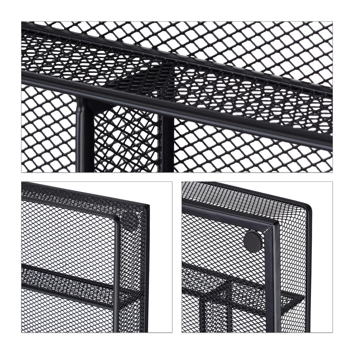 BESTECKKASTEN - Schwarz, Metall (28.6/5.08/40.6cm) - Relaxdays