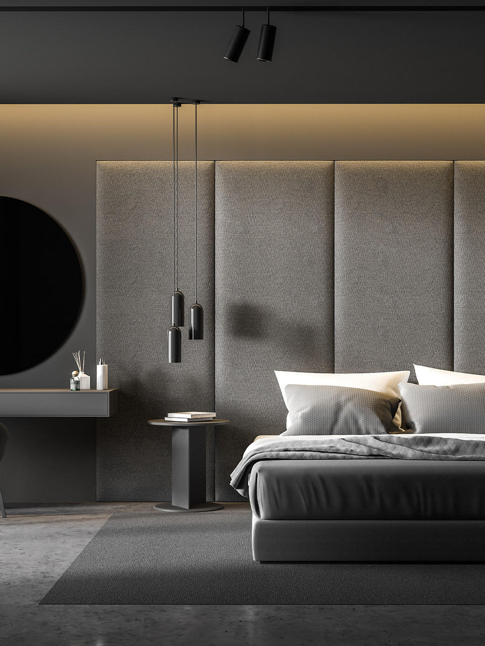 Schlafzimmer, Grau