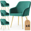 POLSTERSTUHL 4er Set, Metallbeine Grün, Gold 54,5/83/58 - Grün, Textil (55/83/58cm) - RAUMHIRSCH FURNITURE