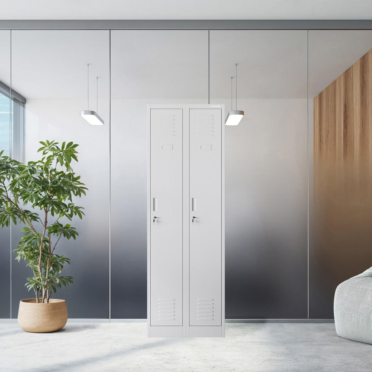 UMKLEIDESCHRANK KACPER II - Grau, Metall (60/180/50cm) - Jan Nowak