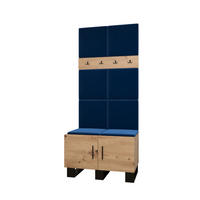 GARDEROBEN-SET 196/84/45,6 - Schwarz/Eiche Artisan, Holz/Kunststoff (84/196/45.6cm) - Abiks Möbel