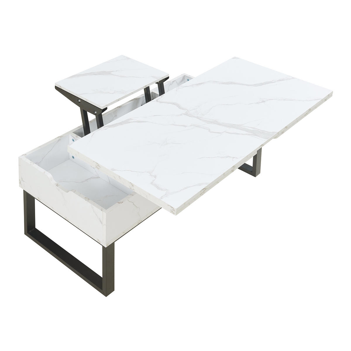 COUCHTISCH Rauli 100/50/47 cm - Weiß, Holzwerkstoff/Metall (50/100/47cm) - [en.casa]