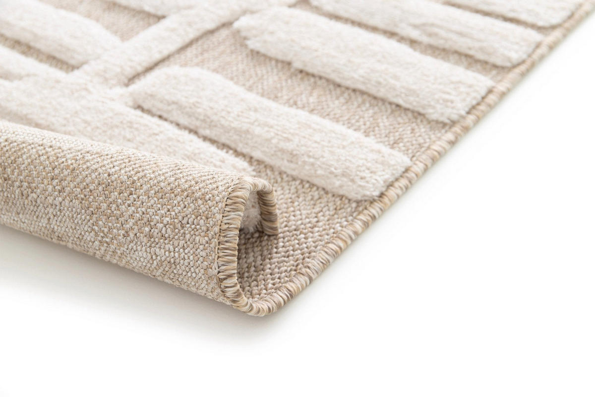 TEPPICH Design Relief-Effekt beige - Beige, Textil (160/230cm) - AFK Living